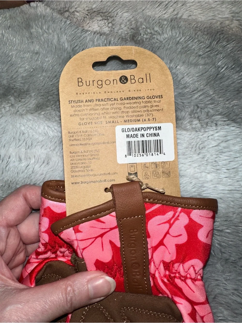 Burgon & Ball Floral Garden Gloves in Red and Pink